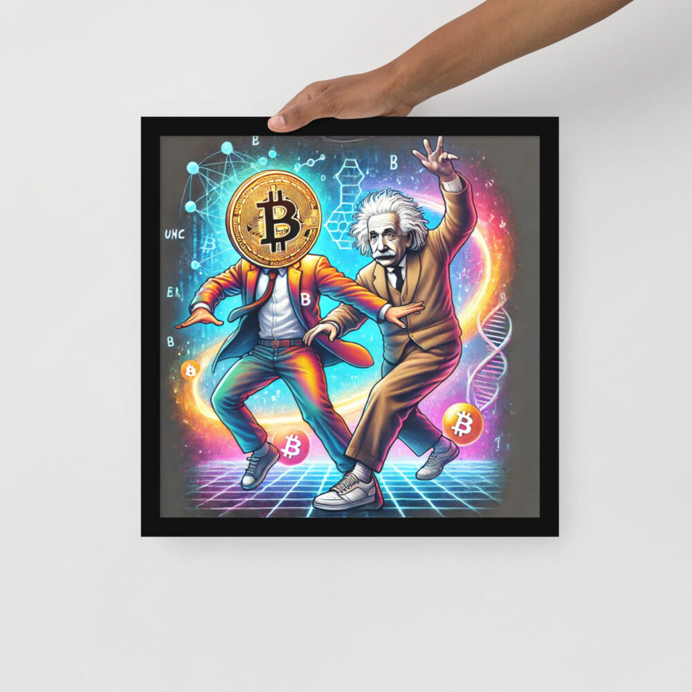 Framed poster - Bitcoin dancing with Albert Einstein - Image 5