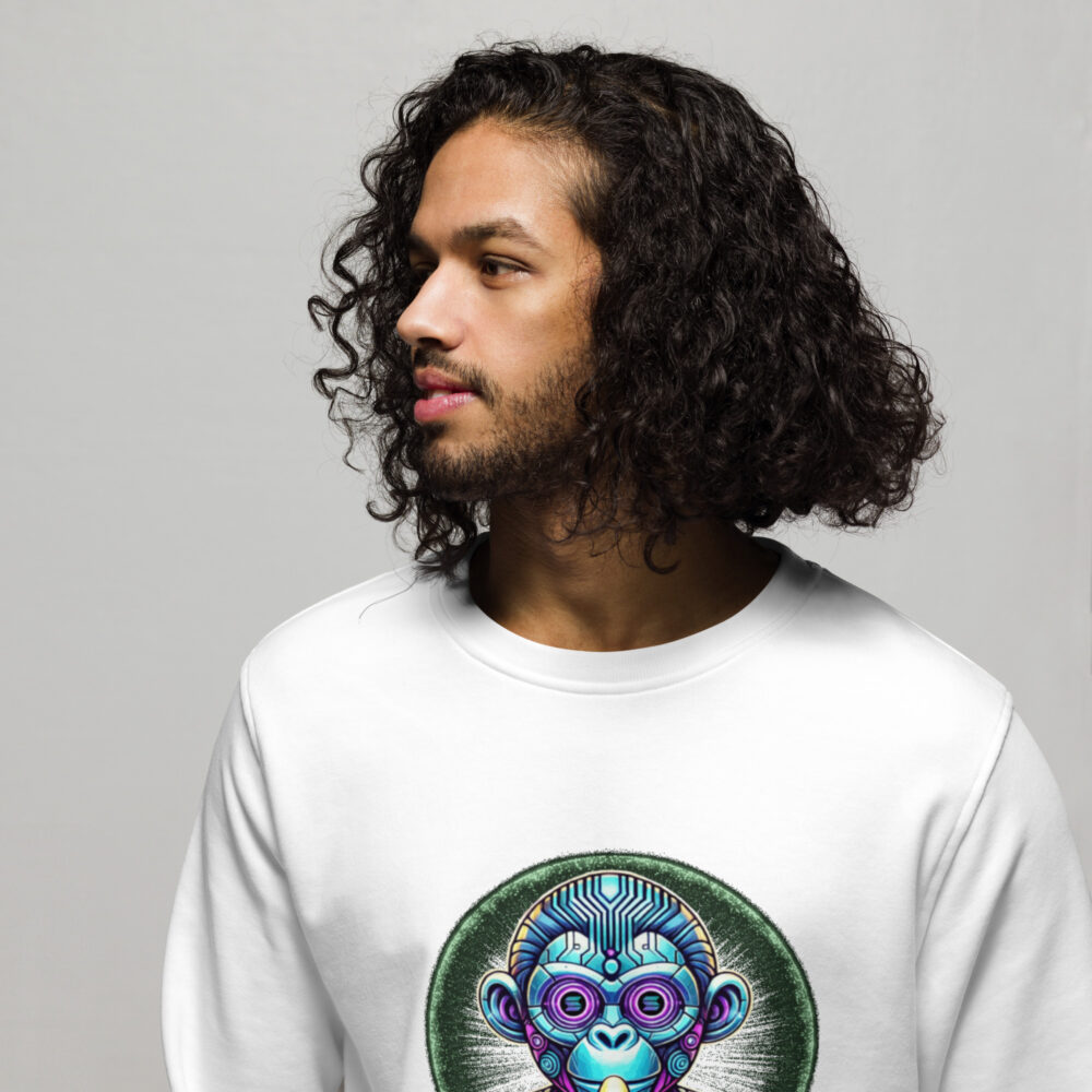 Unisex organic sweatshirt - MonkeyAI Coin - Image 4